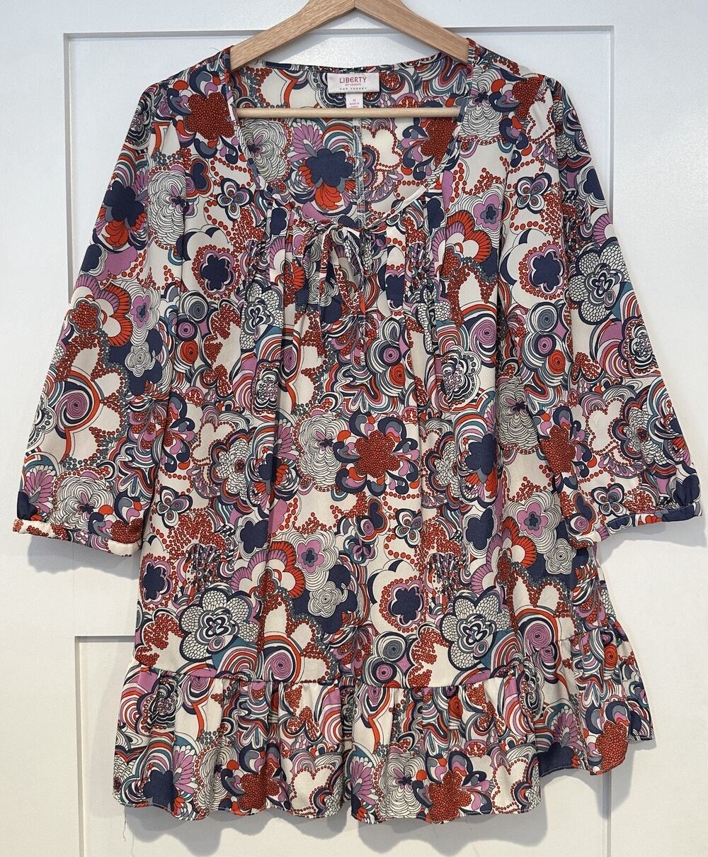 Liberty Of London, Target Top Blouse Size M Floral Boho Red Blue